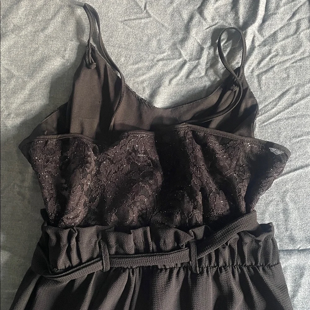 Charlotte Russe Black Lace Detail Jumpsuit size Xl - Picture 3 of 4